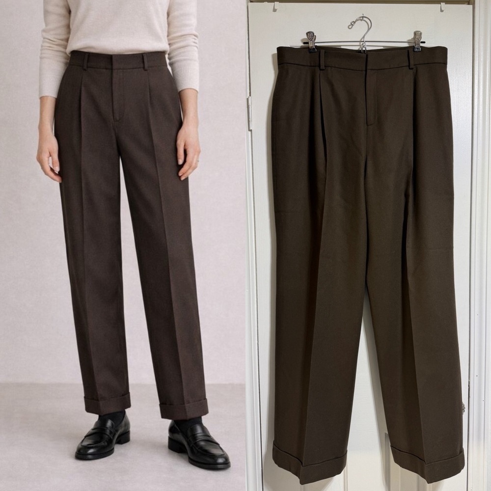 Ralph Lauren 100% Lambswool Trousers Brown Pants Women Career slacks size 16